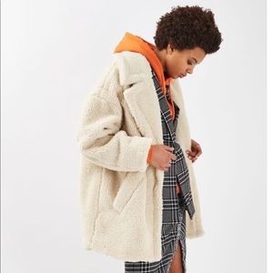 Topshop Borg Cocoon Coat